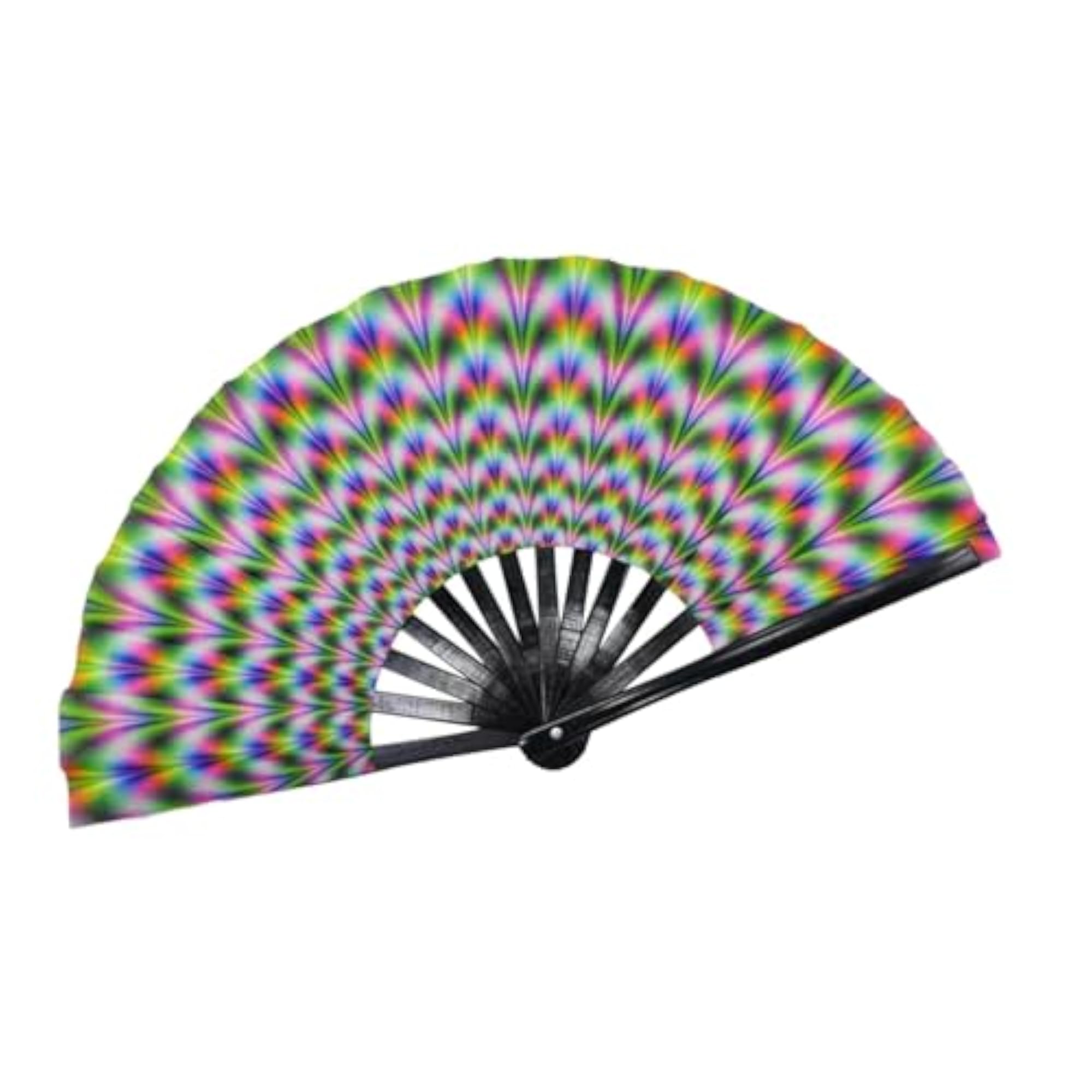 Rave Folding Hand Fan Fluorescent Effects Display